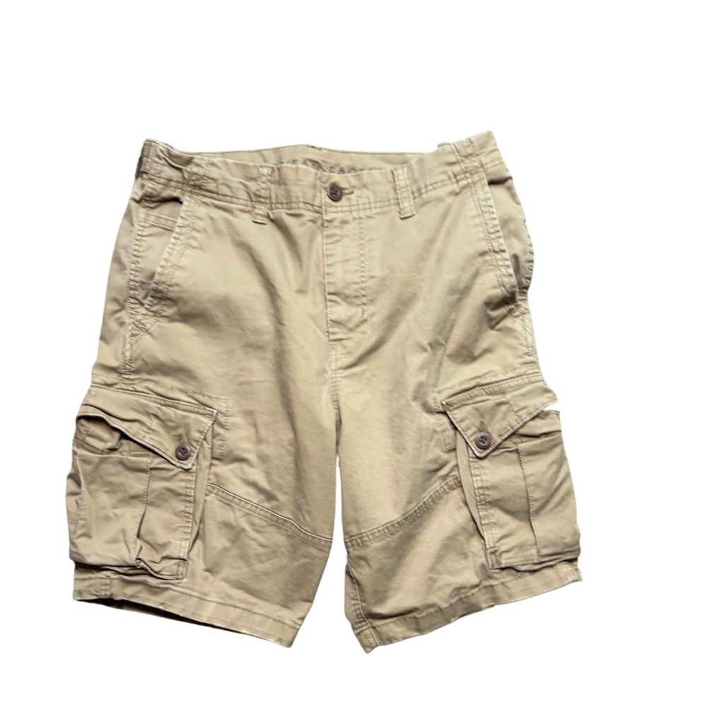American Eagle Cargo Shorts Mens 33 Classic Flex Khaki Tan Utility EUC